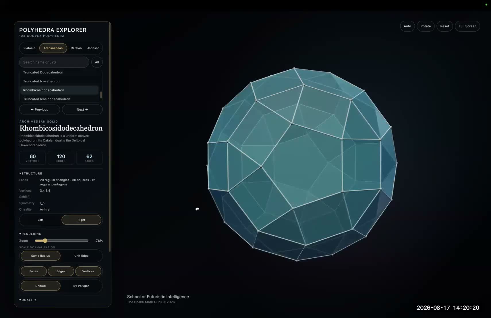 Polyhedra Explorer mathematical software by The Bhakti Math Guru